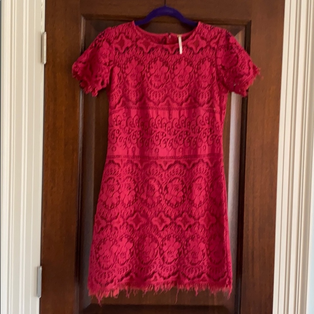 NWOT red lace free people dress